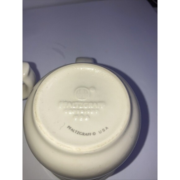 Set Of 5 Pfaltzgraff Tea Rose Ceramic Mugs 8 Oz Floral Design Ivory - Picture 4 of 5